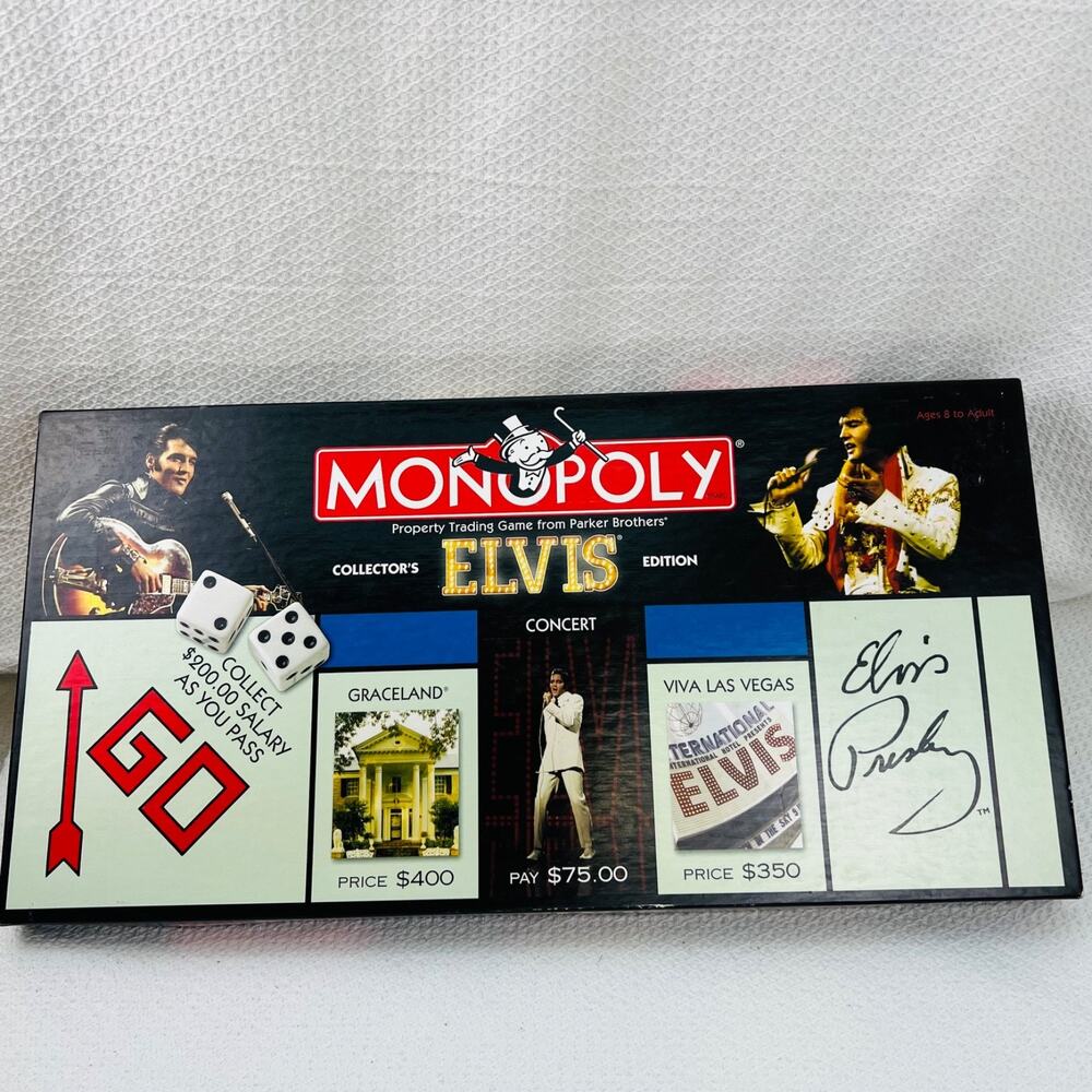 Vintage 2002 Monopoly Elvis Presley Collector’s Edition Board Game Complete